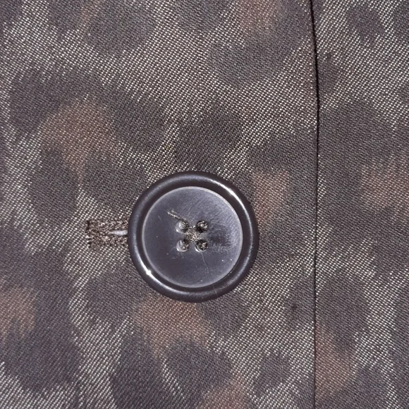 SANDRO Sportswear Leopard Blazer Tie Belt Button Front Grey Black Brown S - Picture 2 of 6